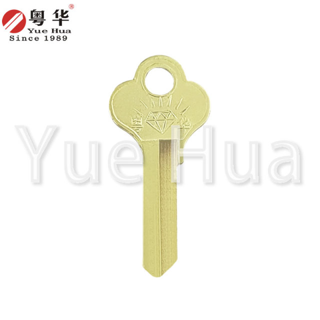 Flower six-pin left; Six-pin key blank; Padlock top lock cabinet key blank; Brass material thickness 1.8; Hanging key