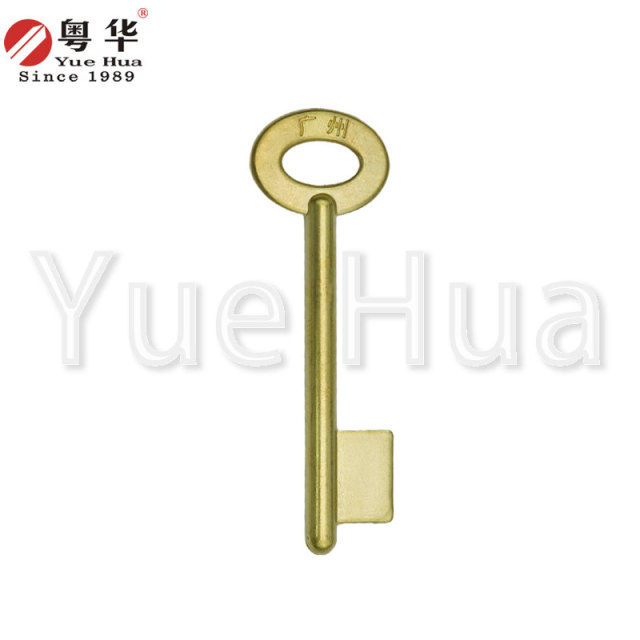 Short clamp ten; Safe lock key blank; Gold-plated unit price ten key blank; All-copper clamp ten special key