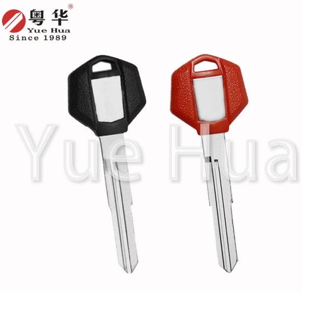 Suitable for Suzuki motorcycle keys Suzuki 007 right double groove UY125/UE/UU/DL650 brass key blank plastic handle key blank