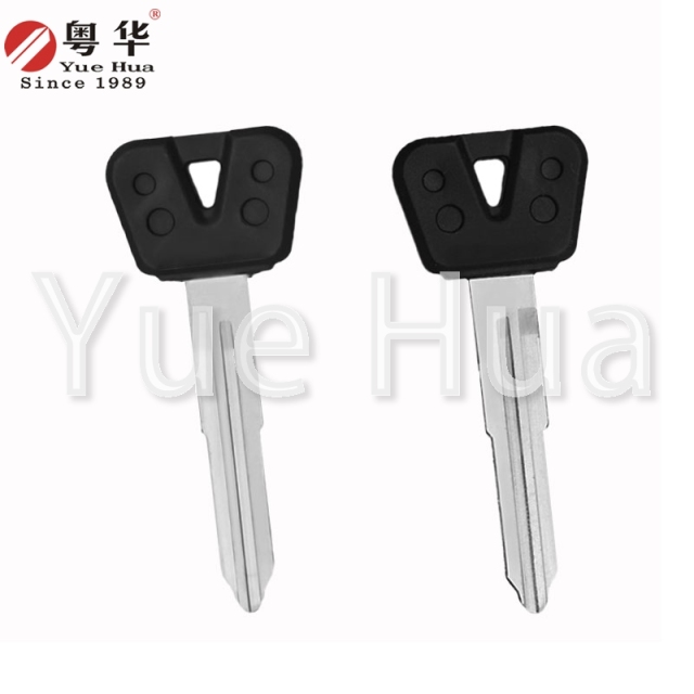 Suitable for Yamaha motorcycle keys rubber head long Yamaha left and right double groove motorcycle key blank Yuehua key locksmith consumables