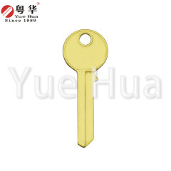 七珠韩山-2型钥匙坯左槽1.8mm厚黄铜材质民用门钥匙坯