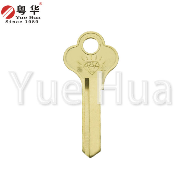 6-pin right-side slot key blank; household brass key blank; civilian door key
