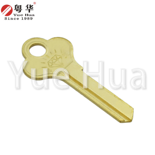 6-pin right-side slot key blank; household brass key blank; civilian door key