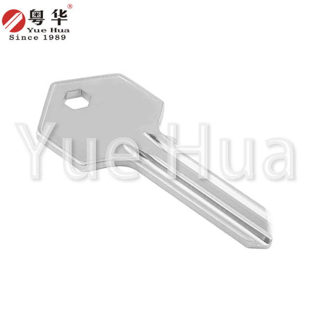 Five-bead six-sided key blank 3, all-copper plated key, unit door wooden door key blank, flat handle, residential door key