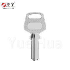 Short profile glass door key blank brass double-sided drilled key blank 2.3mm thickness computer key