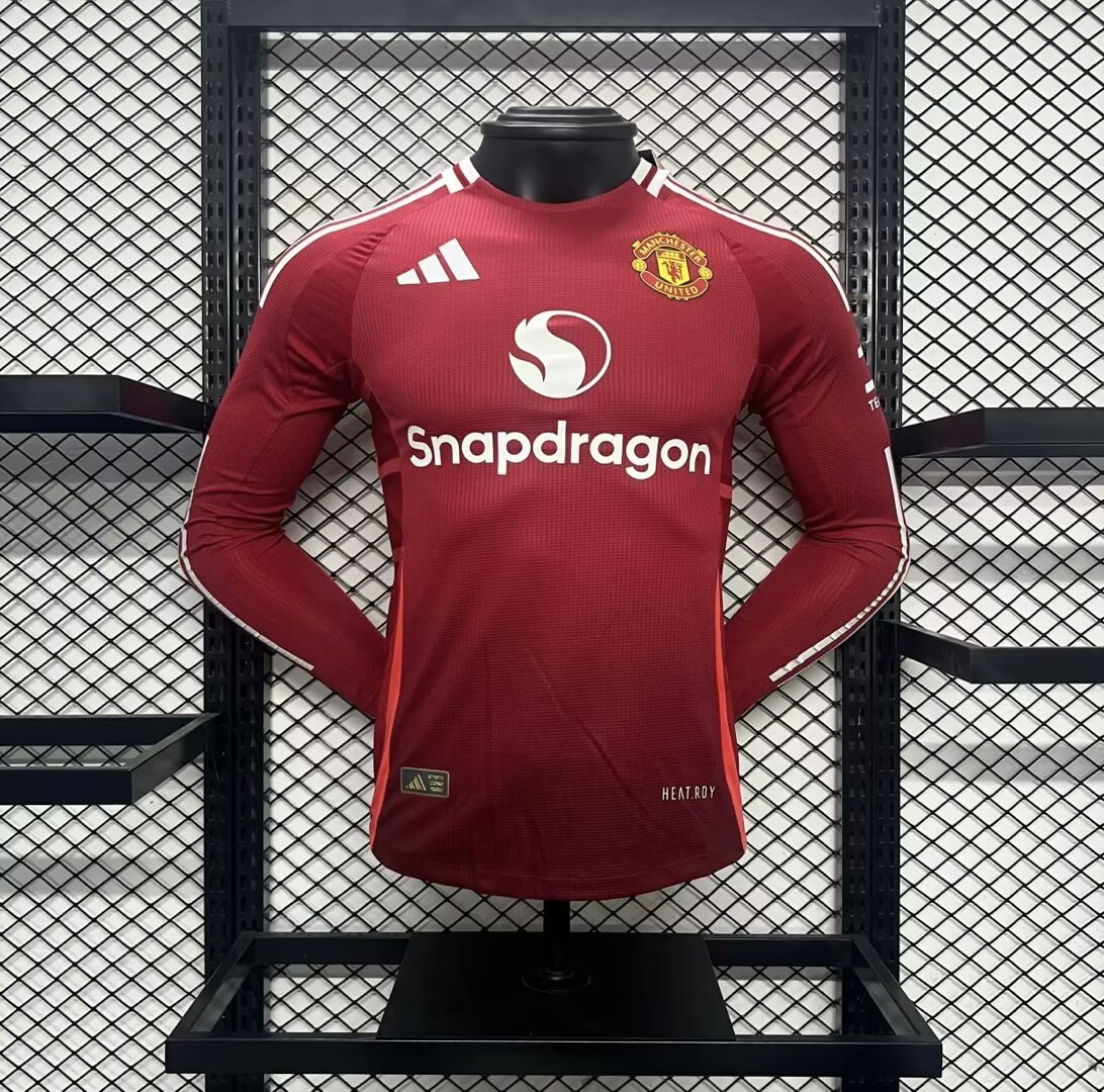 2024-25 Manchester United Home Long Sleeves Jersey Player Version