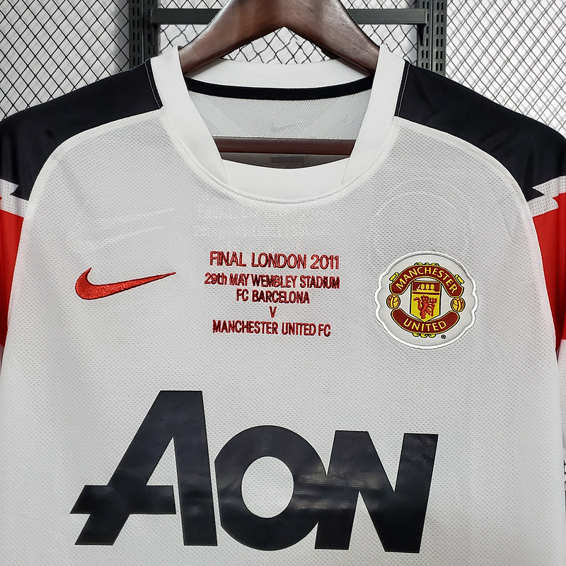 Retro 2010-11 UCL Manchester United in the Champions League version away Football jersey retro