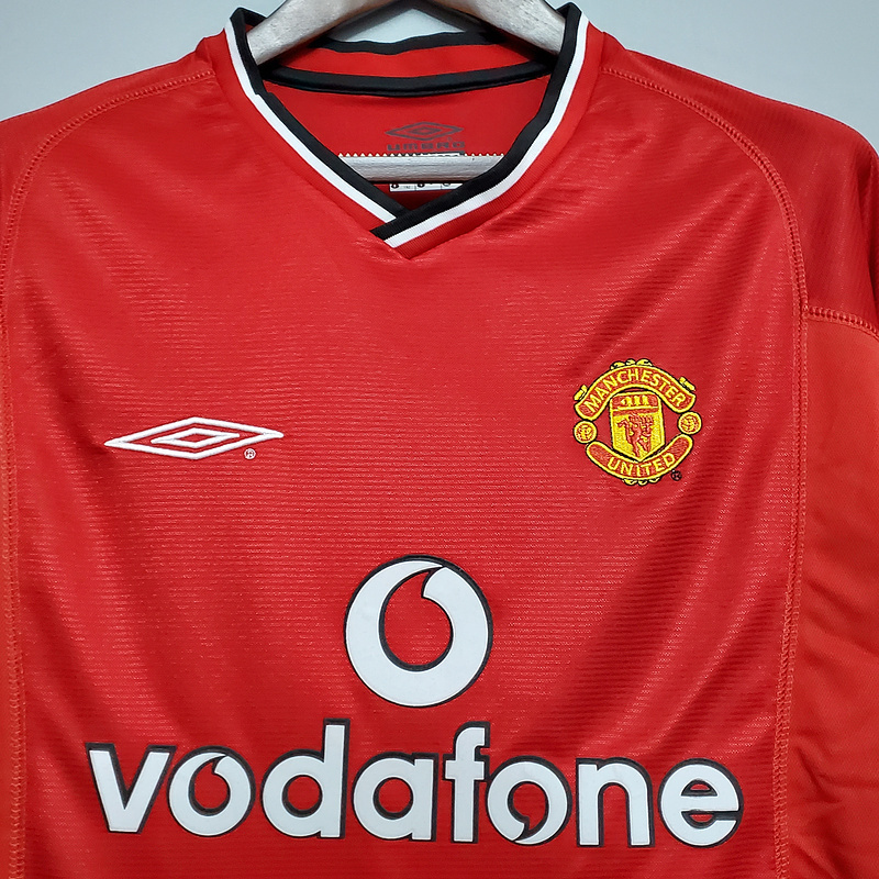 Retro 2000-02 Manchester United home BECKHAM GIGGS KEANE SHERINGHAM  Football jersey retro