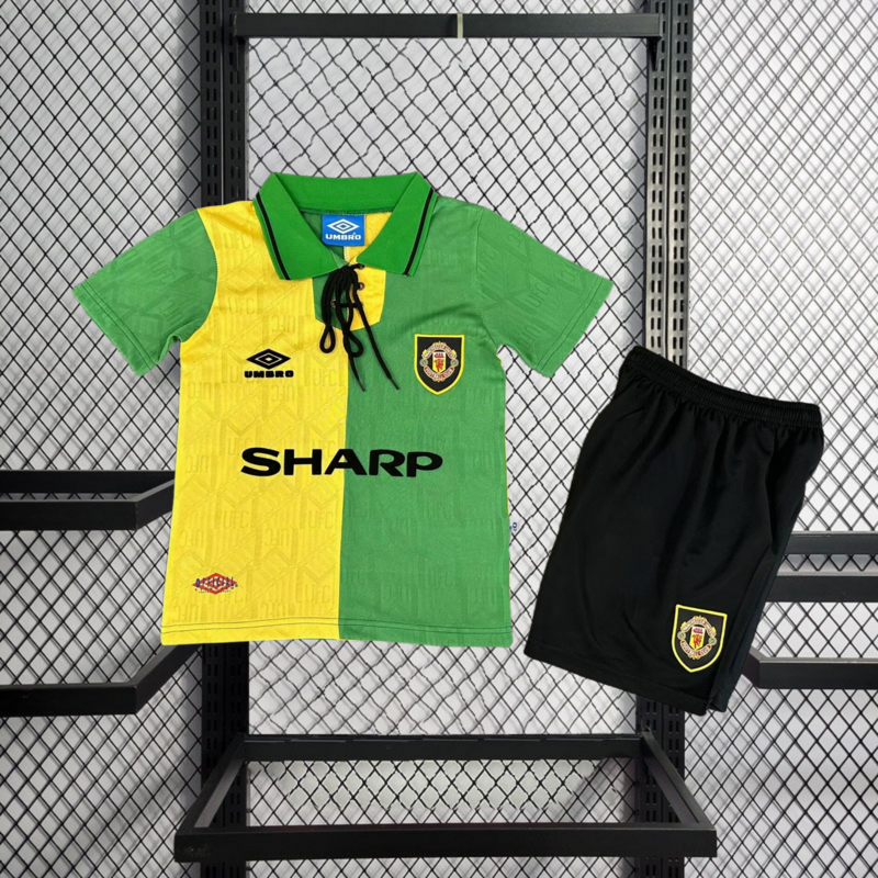 Retro KIDS 1992-94 KIDS Manchester United away CANTONA HUGHES KEANE Football jersey retro