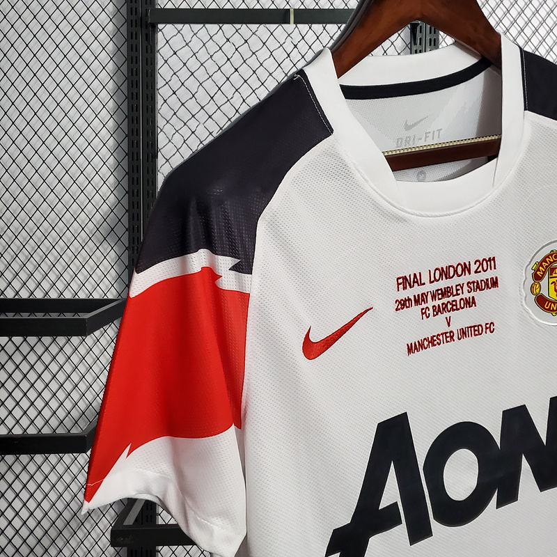 Retro 2010-11 UCL Manchester United in the Champions League version away Football jersey retro