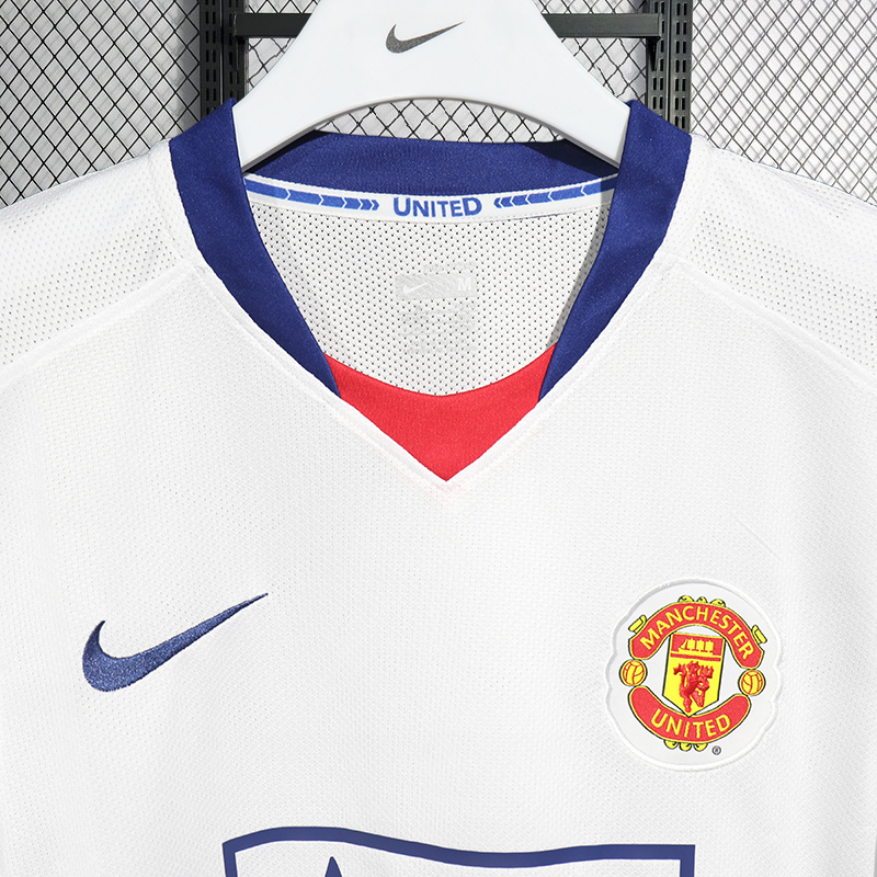 Retro player 2008-09 Manchester United Away White Football jersey retro