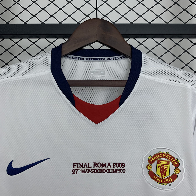 Retro 2008-09 Manchester United Champions League Edition away white football jersey retro