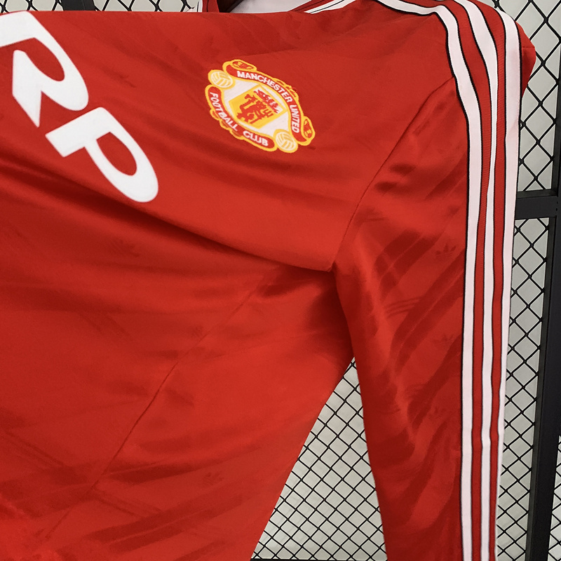 retro 1986 Manchester United Home Long Sleeve Soccer Shirt Jersey