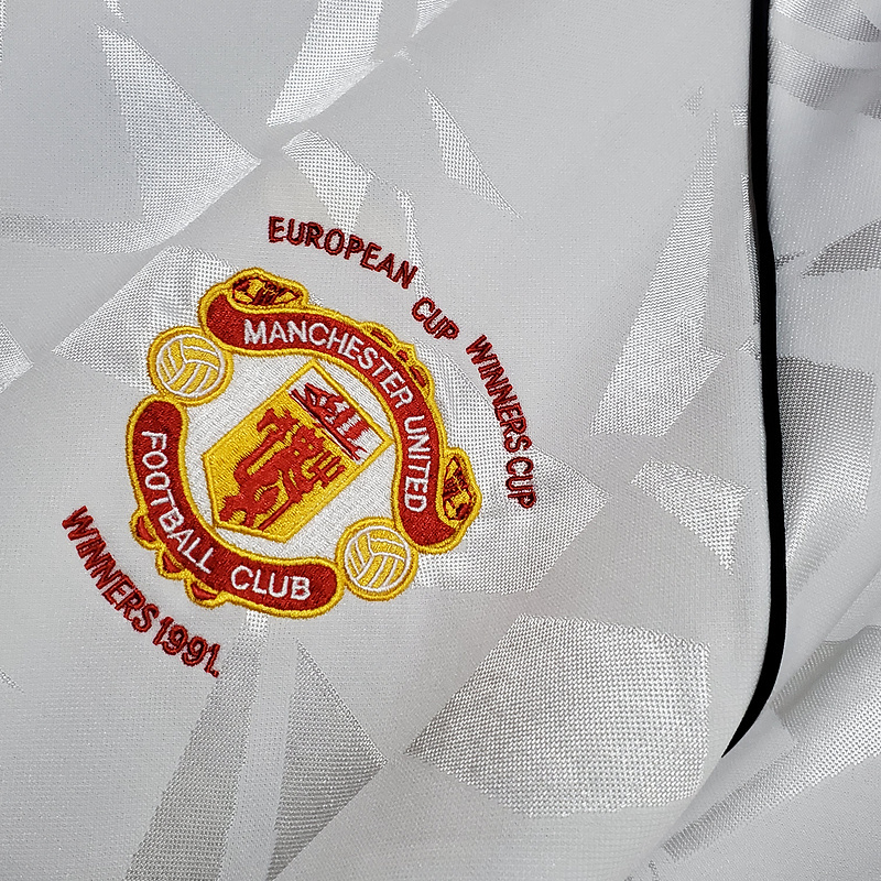 Retro 1991 Manchester United white Football jersey retro