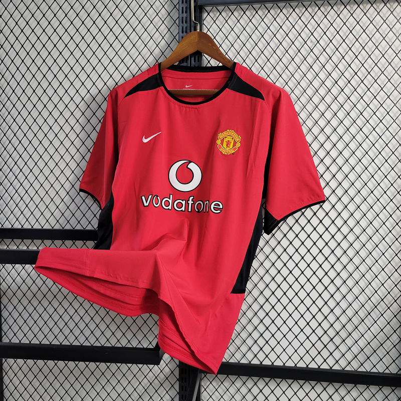 Retro 2002-04 Manchester United home BECKHAM v.NISTELROOY GIGGS KEANE Football jersey retro