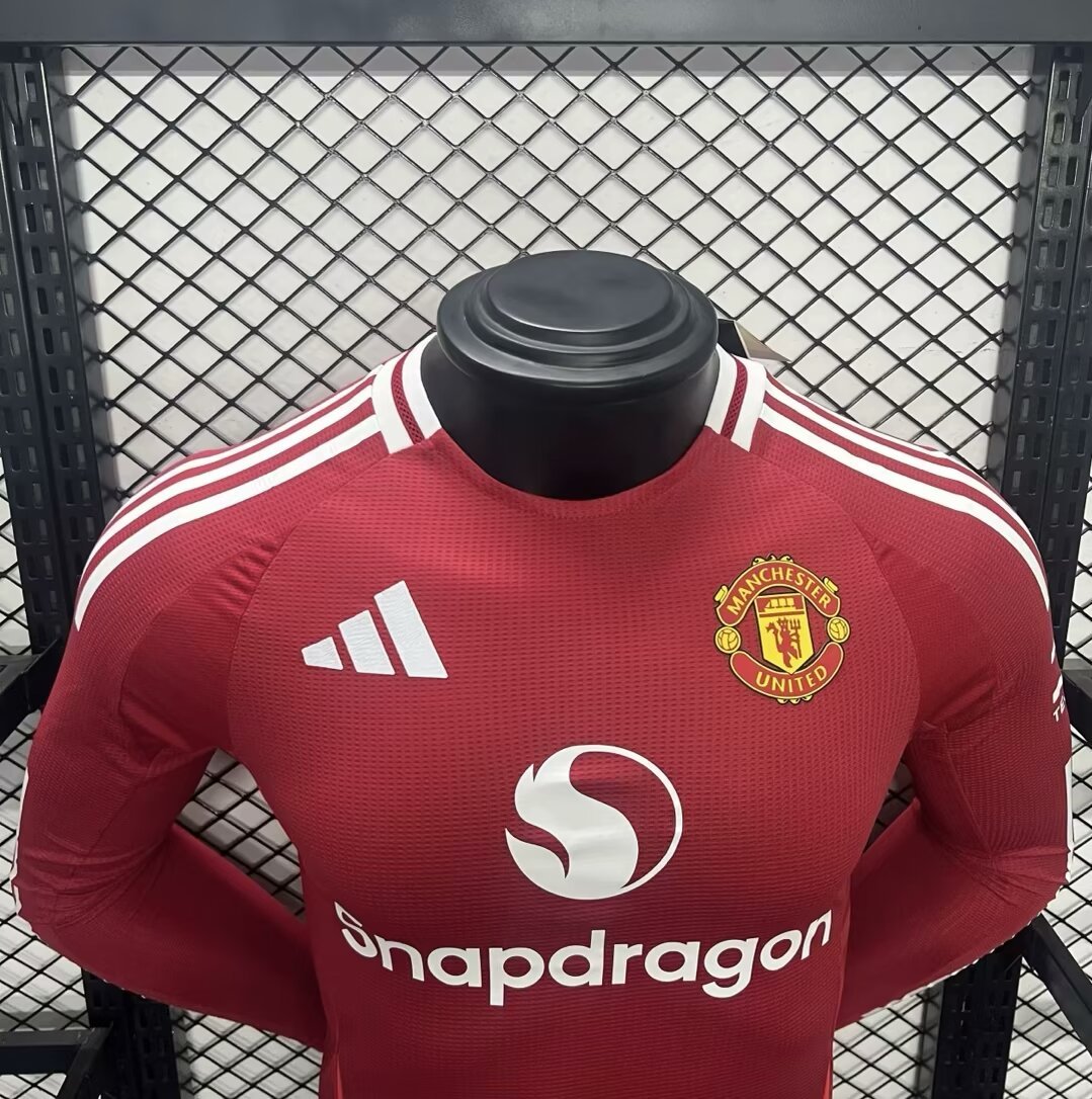 2024-25 Manchester United Home Long Sleeves Jersey Player Version