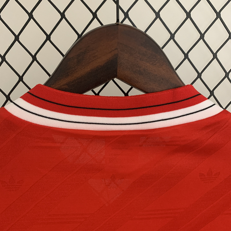 retro 1986 Manchester United Home Long Sleeve Soccer Shirt Jersey