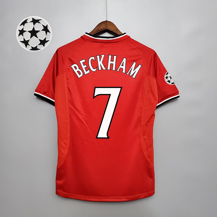 Retro 2000-02 Manchester United home BECKHAM GIGGS KEANE SHERINGHAM  Football jersey retro