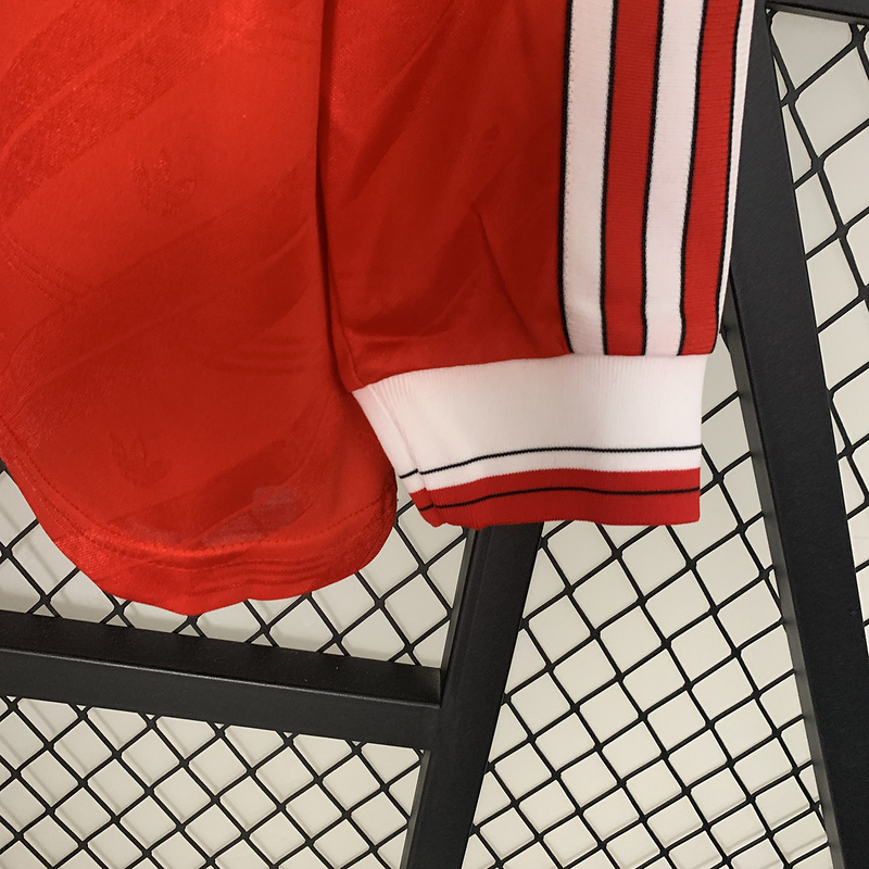retro 1986 Manchester United Home Long Sleeve Soccer Shirt Jersey