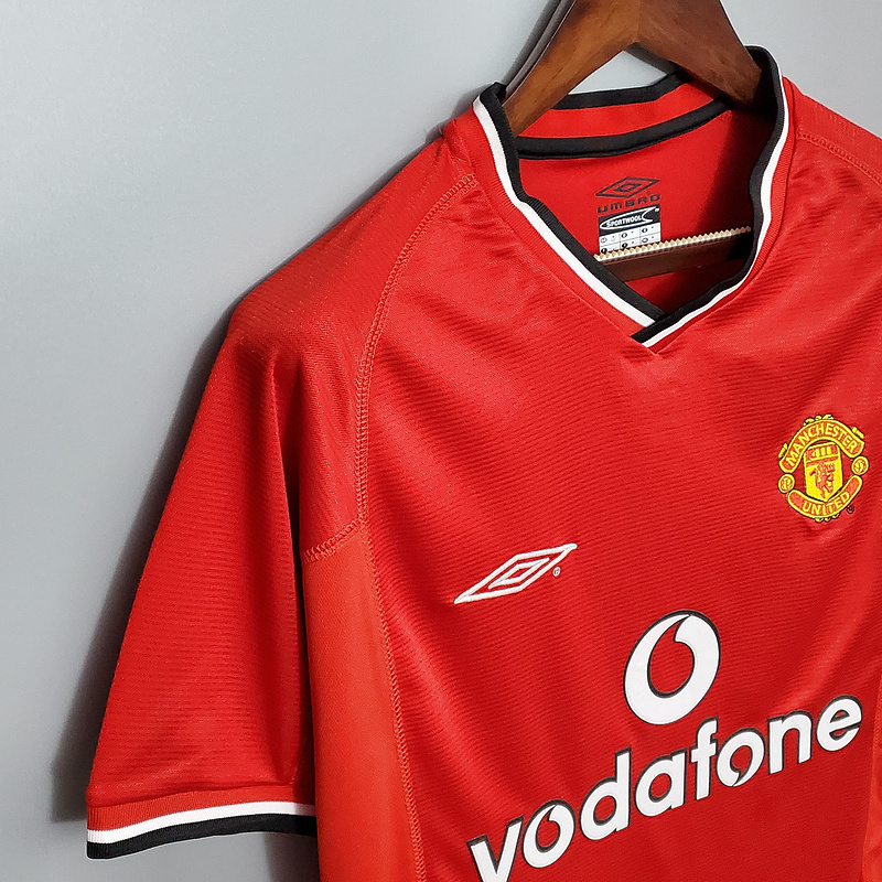 Retro 2000-02 Manchester United home BECKHAM GIGGS KEANE SHERINGHAM  Football jersey retro