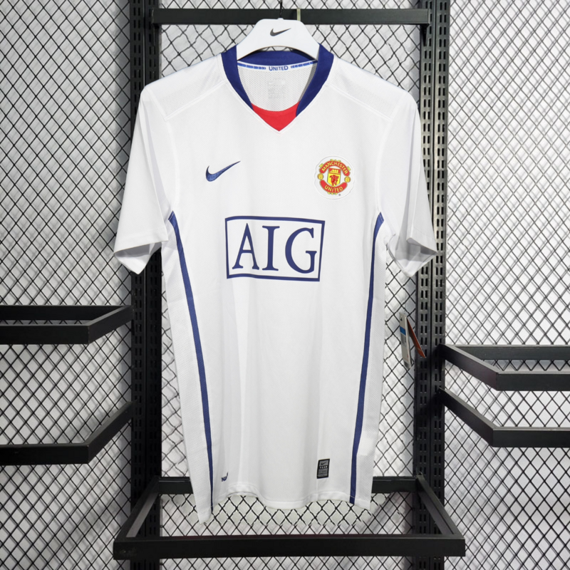Retro player 2008-09 Manchester United Away White Football jersey retro