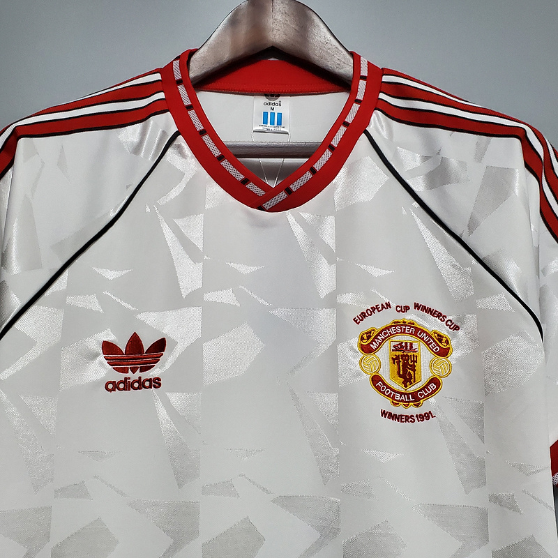 Retro 1991 Manchester United white Football jersey retro