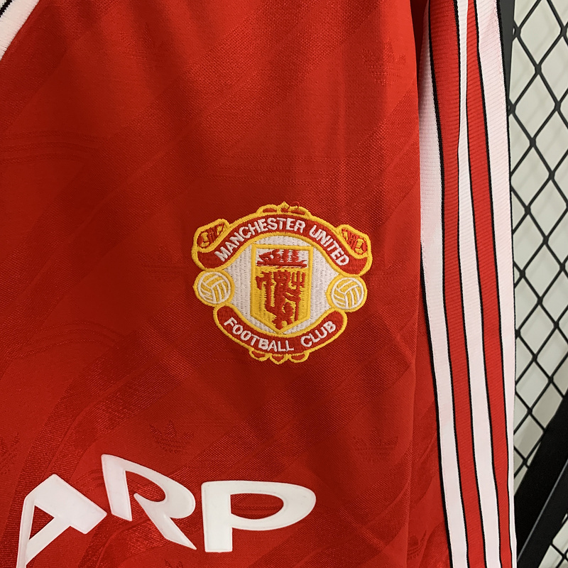 retro 1986 Manchester United Home Long Sleeve Soccer Shirt Jersey