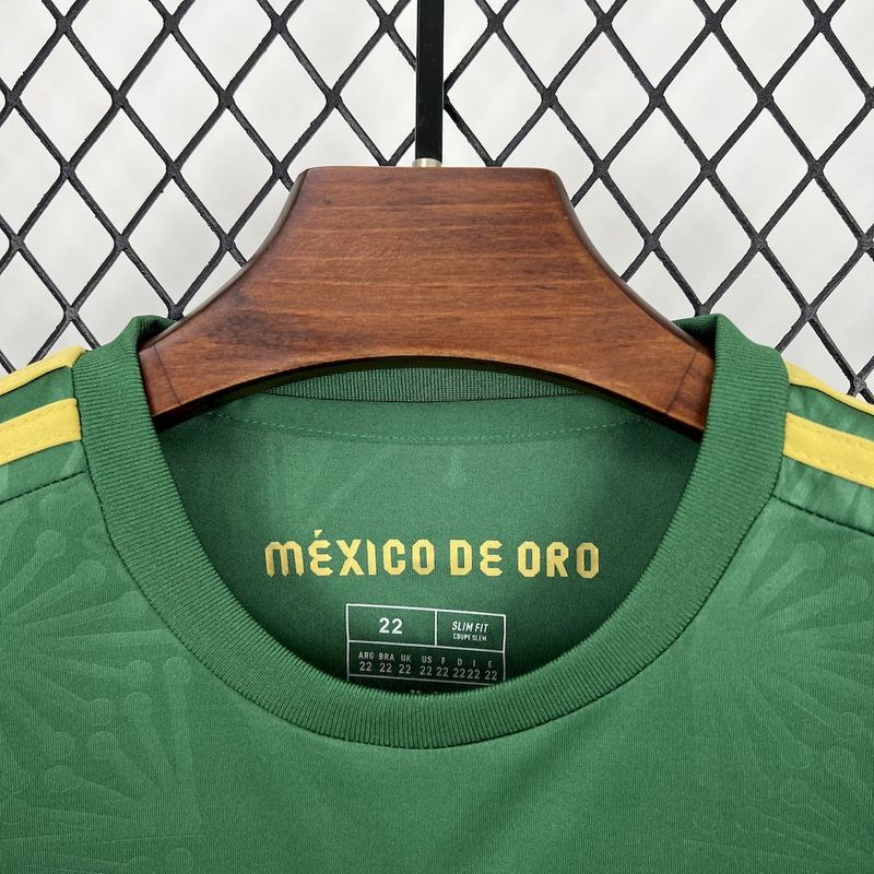 2025-26 Mexico Gold Cup Special Edition green Kids Football jersey