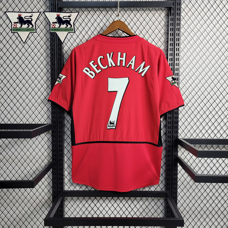 Retro 2002-04 Manchester United home BECKHAM v.NISTELROOY GIGGS KEANE Football jersey retro