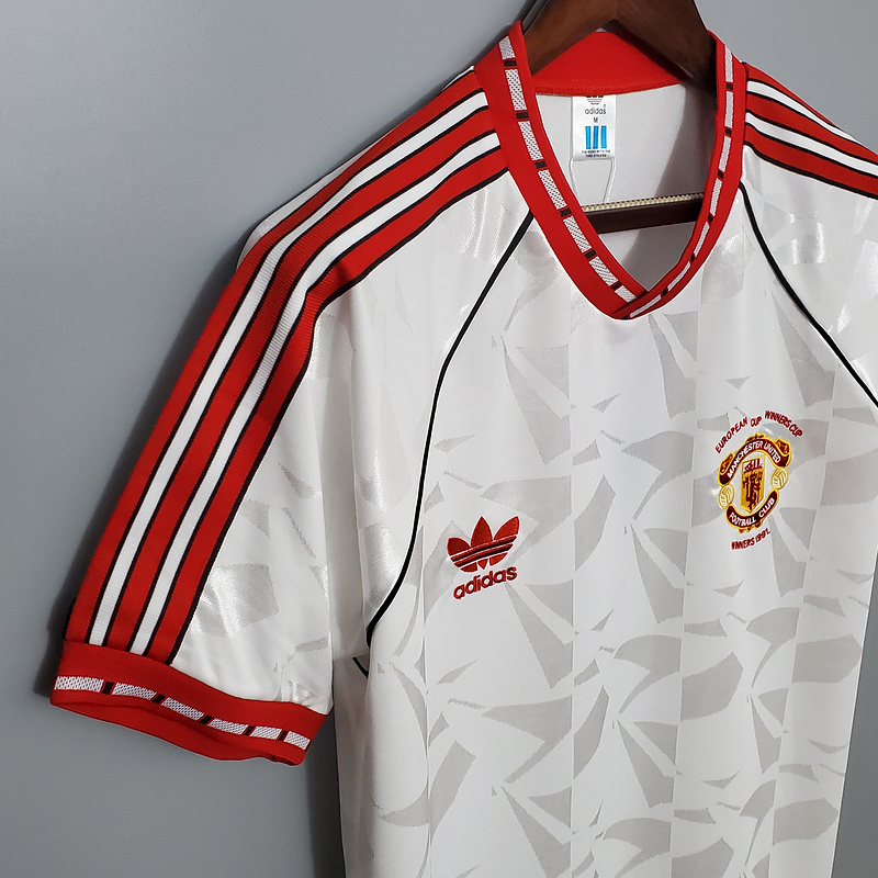 Retro 1991 Manchester United white Football jersey retro