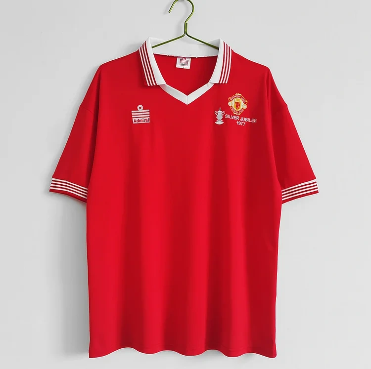 Retro 1977 Manchester United Home Soccer Shirt