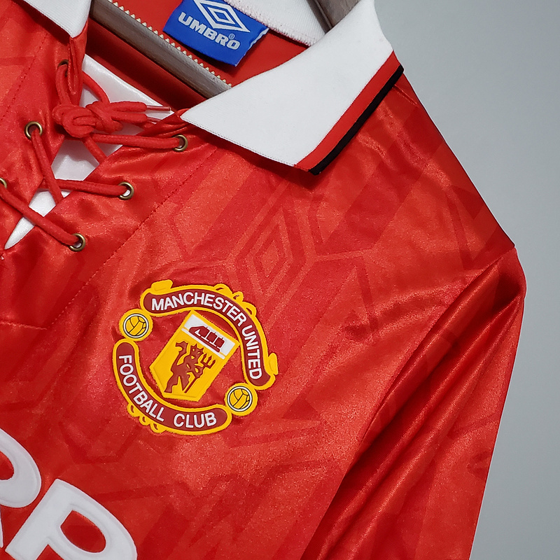 Retro 1992-94 Manchester United home CANTONA HUGHES KEANE Football jersey retro