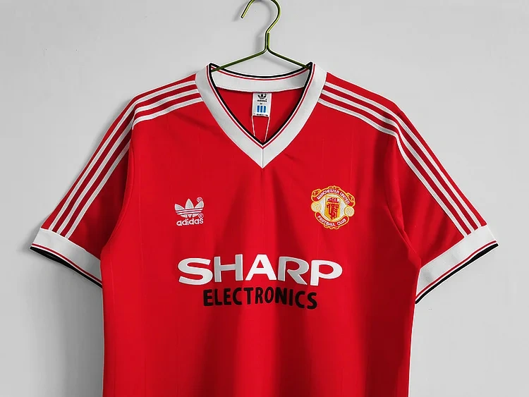 Retro 1983 Manchester United Home Soccer Shirt Jersey