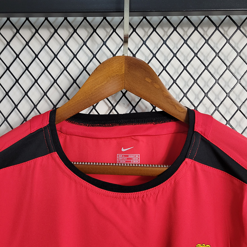 Retro 2002-04 Manchester United long sleeve home BECKHAM v.NISTELROOY GIGGS KEANE Football jersey retro