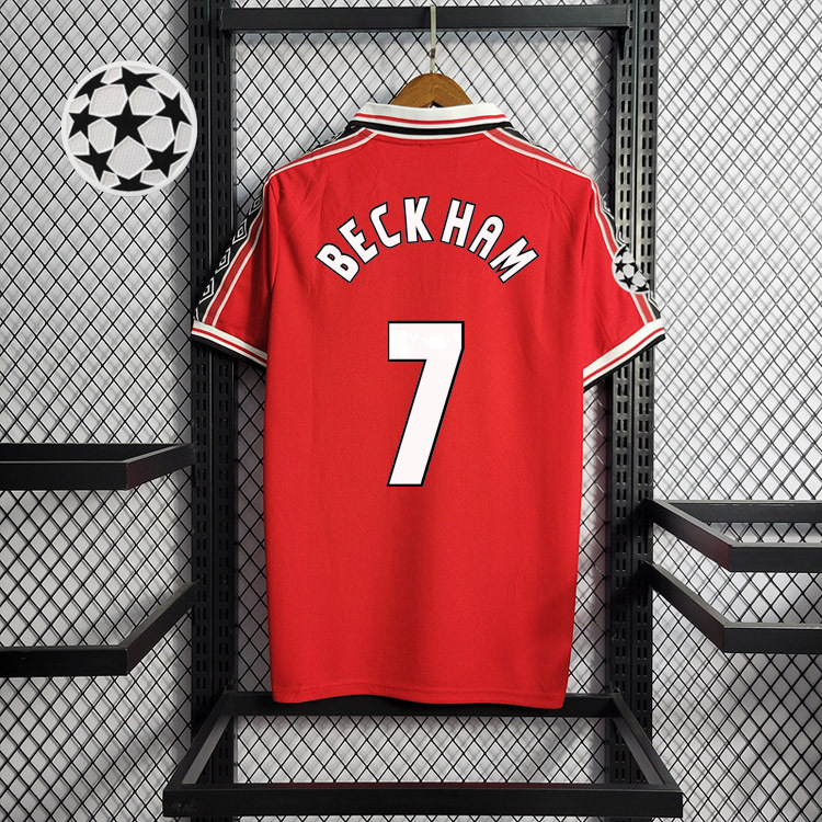 Retro 1998-99 Manchester United home BECKHAM GIGGS KEANE SHERINGHAM  Football jersey retro
