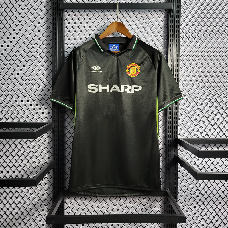 Retro 1998-99 Manchester United Third Shirt With BECKHAM GIGGS KEANE SHERINGHAM Football jersey retro