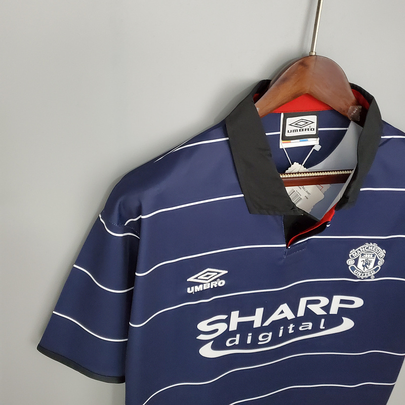 Retro 1999-00 Manchester United away BECKHAM GIGGS KEANE SHERINGHAM Football jersey retro