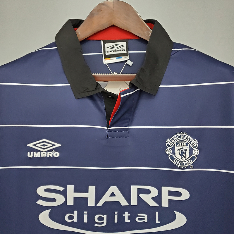 Retro 1999-00 Manchester United away BECKHAM GIGGS KEANE SHERINGHAM Football jersey retro