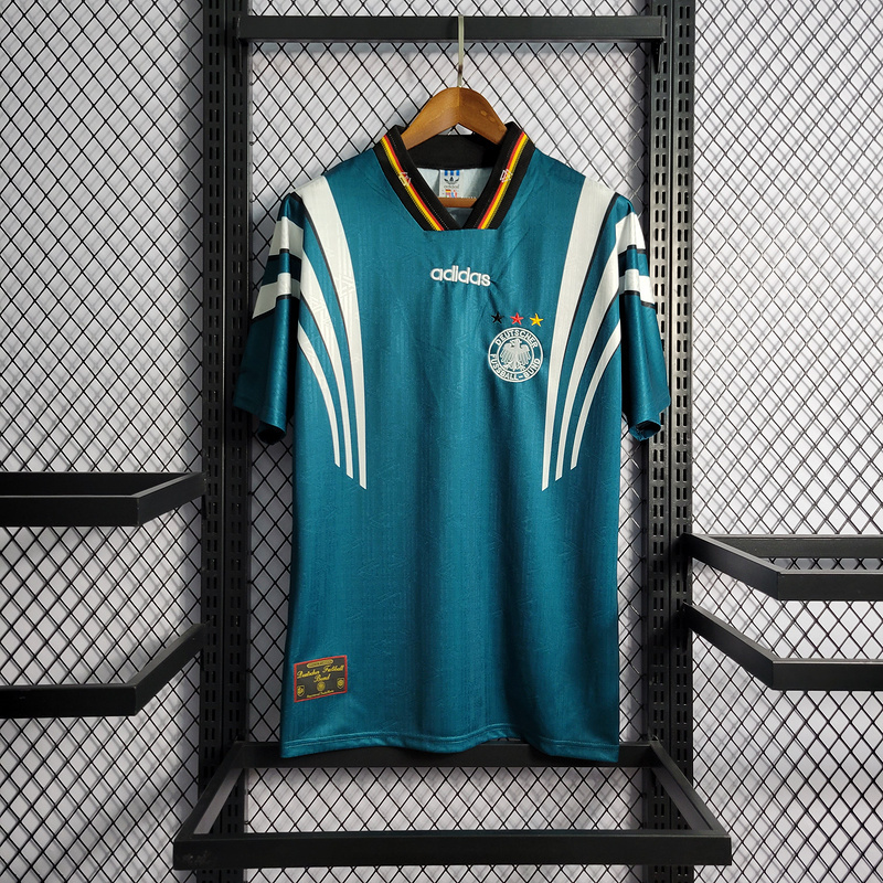 Retro 1996 Germany away MOLLER #7 Klinsmann #18 KUNTZ #11 Football jersey retro