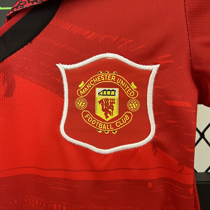 Retro Kids 1994-96 Kids Manchester United Home CANTONA HUGHES KEANE Football jersey retro