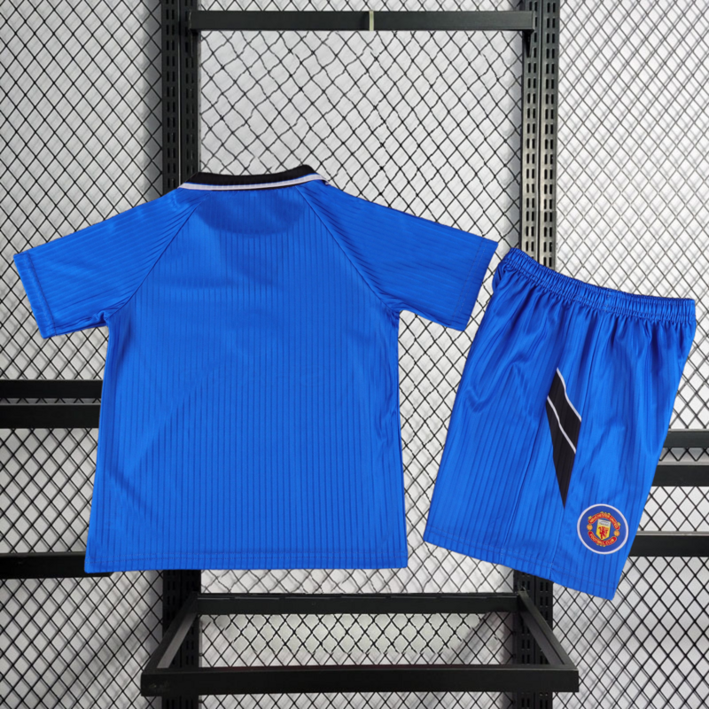 Retro KIDS 1996-97 KIDS Manchester United away CANTONA BECKHAM GIGGS KEANE Football jersey retro