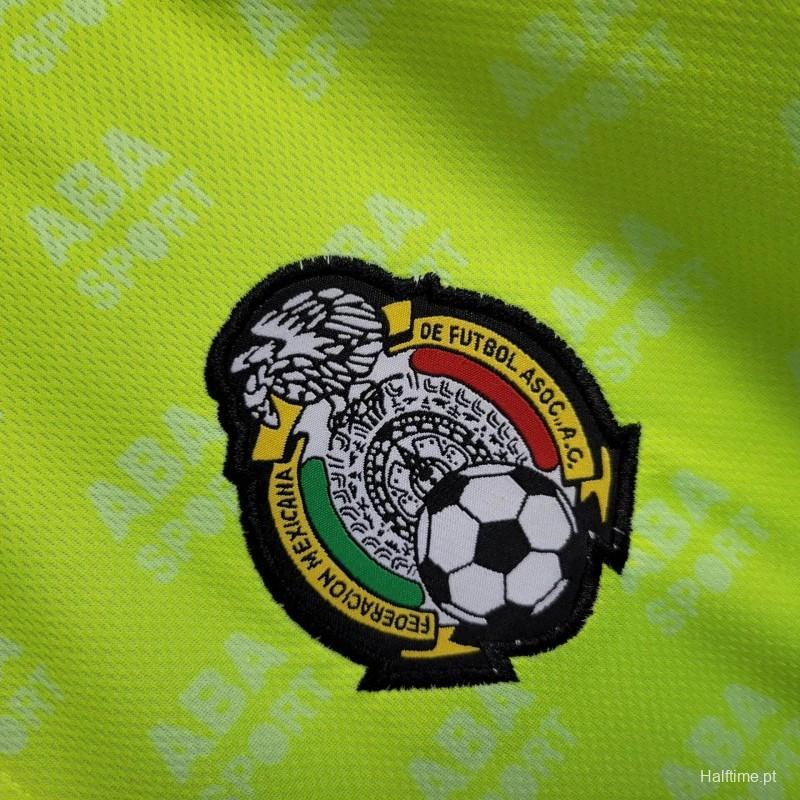 Retro 1995 Mexico CAMPOS 9 Home Yellow Football jersey Retro