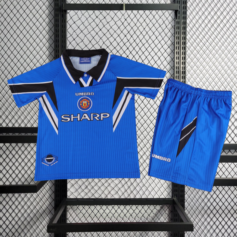 Retro KIDS 1996-97 KIDS Manchester United away CANTONA BECKHAM GIGGS KEANE Football jersey retro