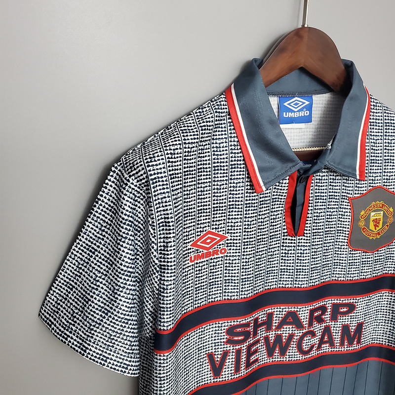 Retro 1995-96 Manchester United away CANTONA HUGHES KEANE BECKHAM Football jersey retro