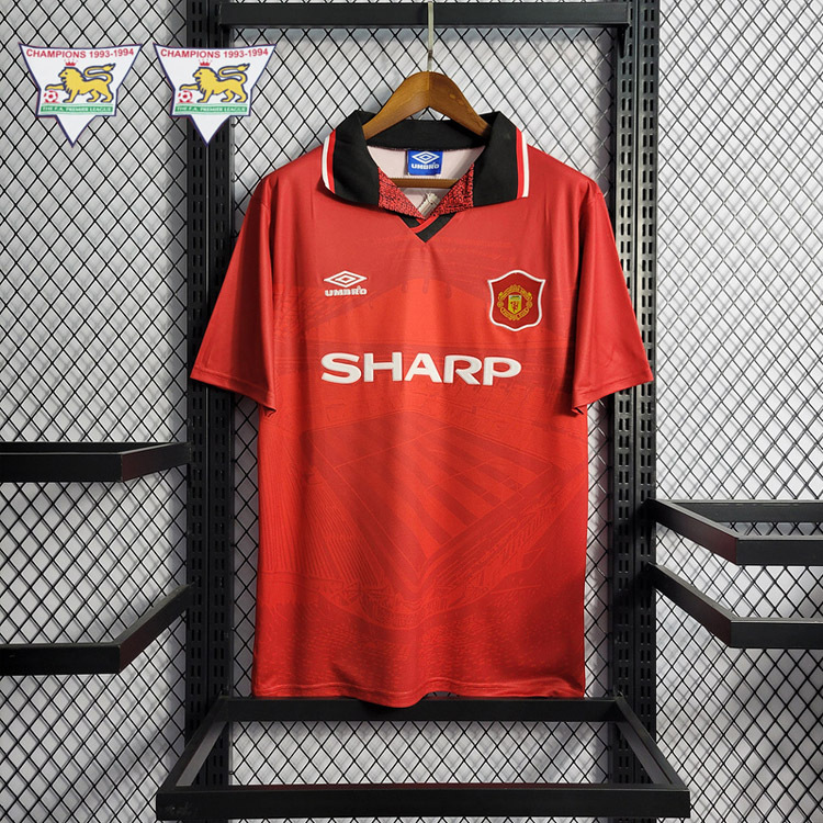 Retro 1994-96 Manchester United Home CANTONA HUGHES KEANE  Football jersey retro