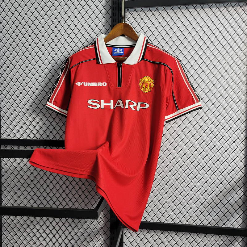 Retro 1998-99 Manchester United home BECKHAM GIGGS KEANE SHERINGHAM  Football jersey retro