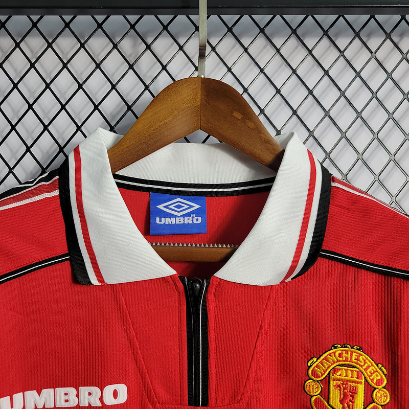 Retro 1998-99 Manchester United home BECKHAM GIGGS KEANE SHERINGHAM  Football jersey retro