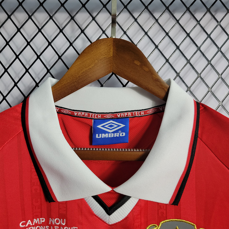 Retro 1999-00 Manchester United Home BECKHAM GIGGS KEANE SHERINGHAM  Football jersey retro