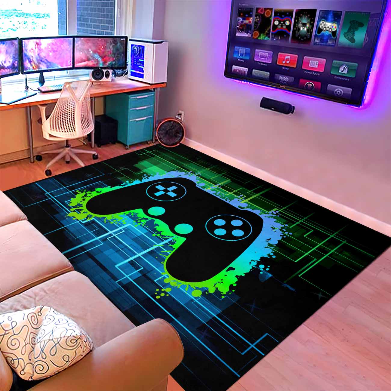 Video Game Area Rug for Boys Playroom | CozyLil