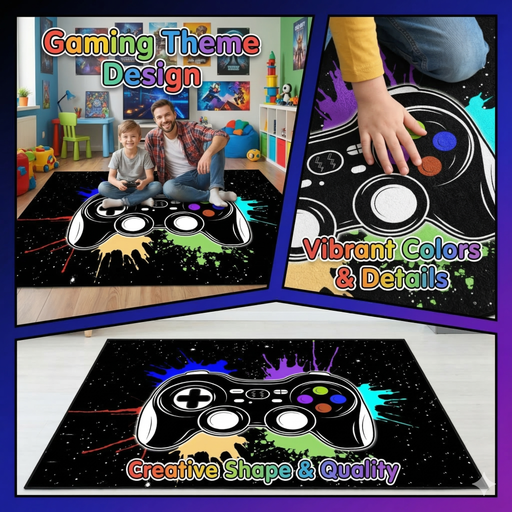 Gamer Rug for Boys Bedroom Cool Game Room Decor | CozyLil